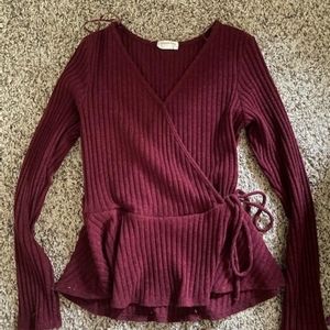 Maroon long sleeve dress shirt size small